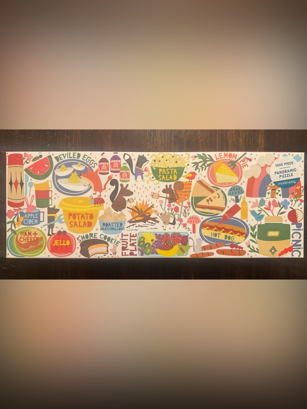 Mudpuppy Picnic Party  1000 pieces complete puzzle. With poster